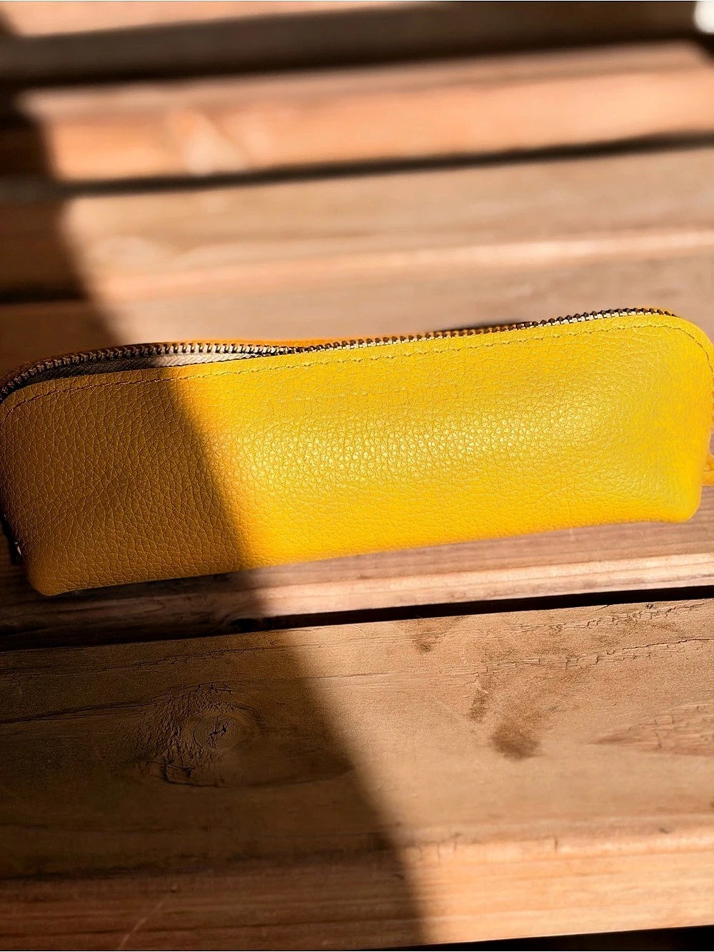 Portland Leather Goods The Sidekick Pouch Leather Pouch in Yellow